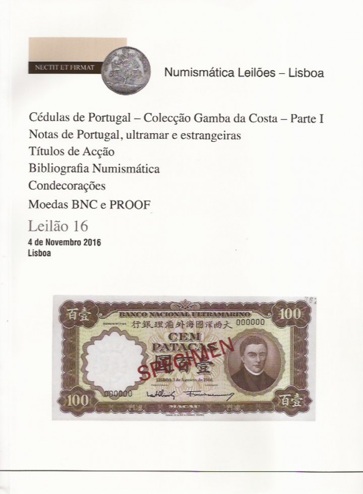 Numismática Leilões, Leilão 16º, 4 de novembro de 2016